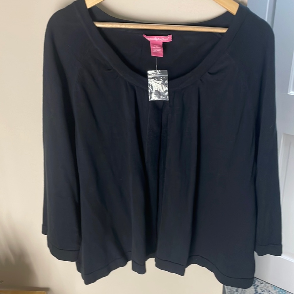 NWOT Woman Within black one button cardigan